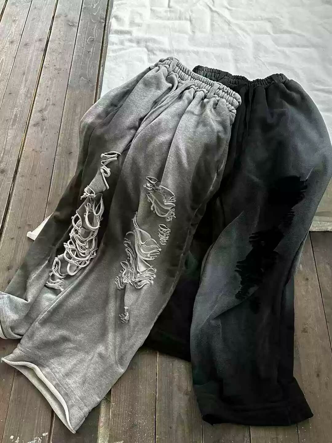 仿污破洞鬆身運動褲 TAC-0217P