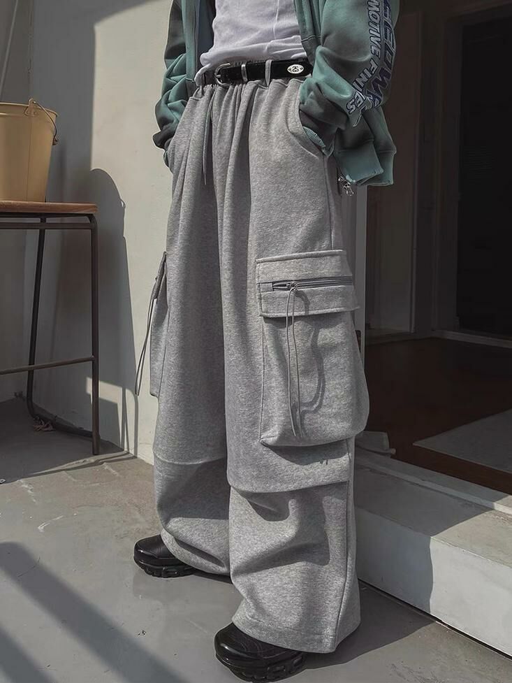 淨色可束腳工裝鬆身運動褲 TAC-0218P