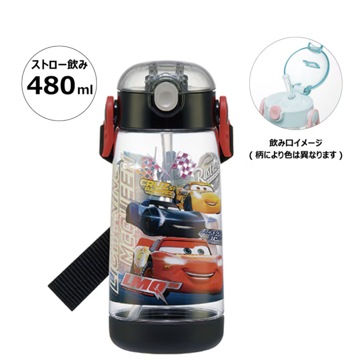 日本製 Skater 480ml 吸管水樽-反斗車王