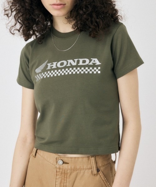 MOUSSY / HONDA RHINESTONE T-shirt