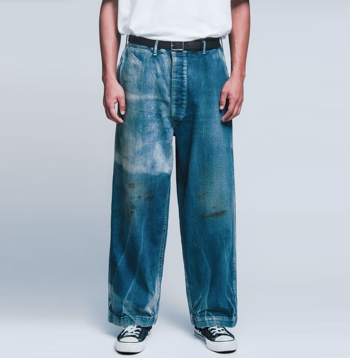 A.PRESSE 2025 US ARMY DUNGAREE DENIM TROUSERS (25SAP-04-07K) - INDIGO PRE ORDER ITEM (預訂中)