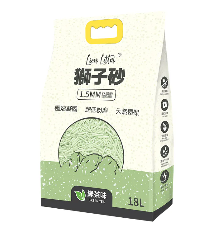 獅子砂 綠茶味豆腐砂18L 1.5MM