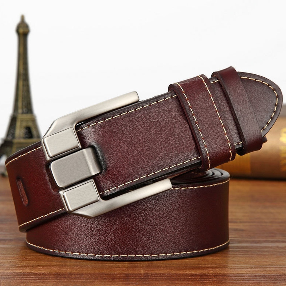 皮帶 腰帶 方扣腰帶 真皮皮帶 男生腰帶 針扣皮帶 禮物 復古休閒皮帶 牛仔褲帶 牛皮腰帶 黑色腰帶 棕色皮帶 045