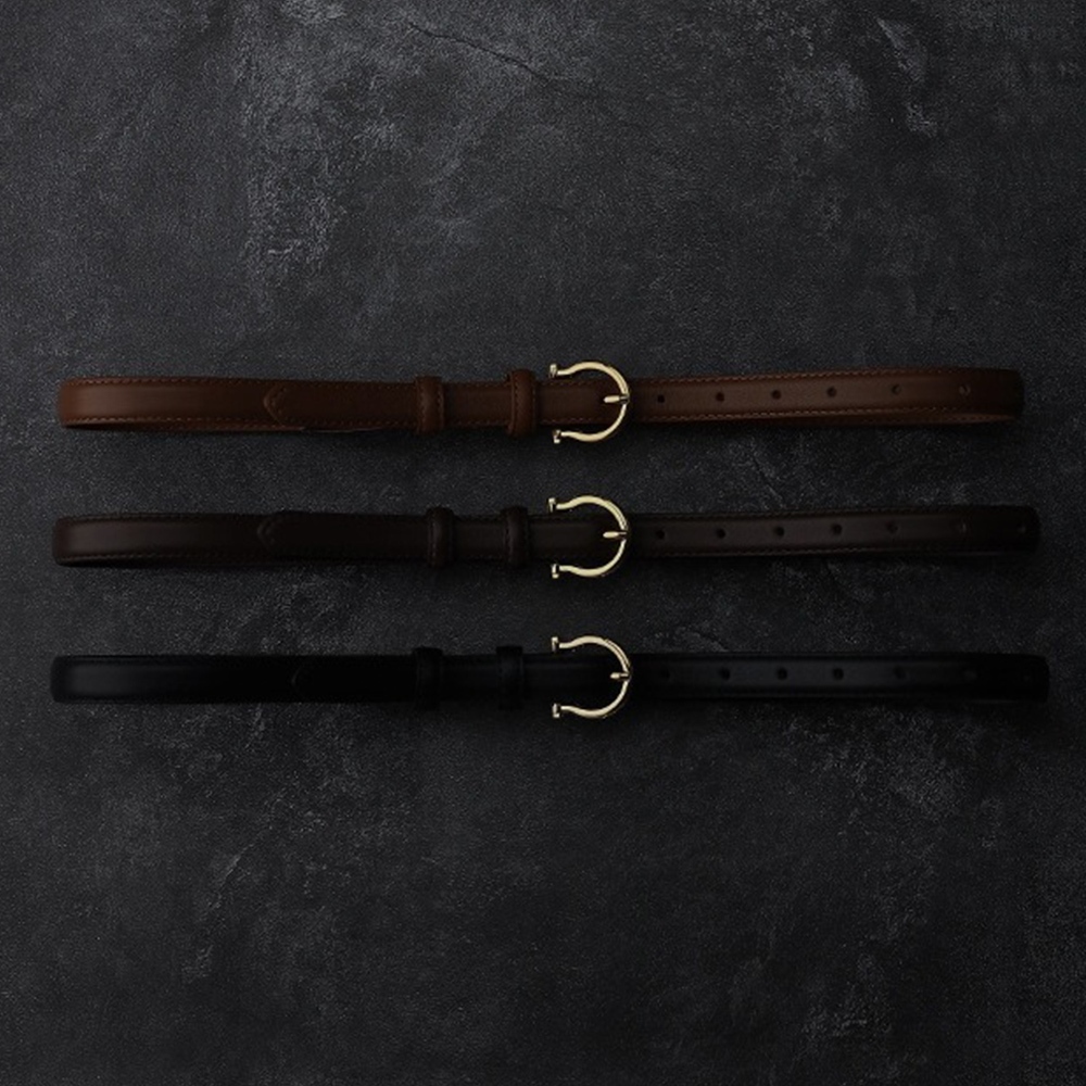 皮帶 腰帶 針式皮帶 金扣皮帶 皮帶女 女生皮帶 真皮皮帶 牛皮腰帶 收腰皮帶 馬蹄扣 細皮帶 生日禮物 金屬皮帶044