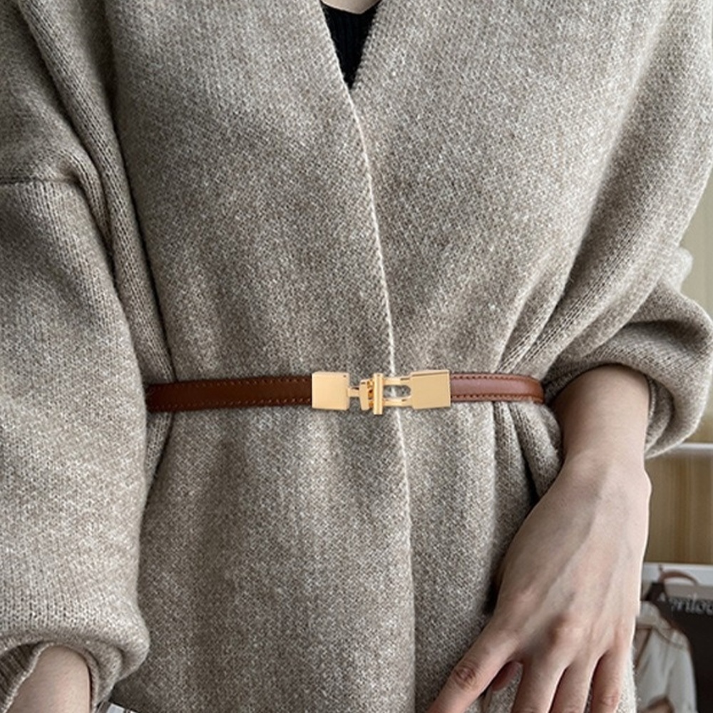 腰帶 皮帶 細腰帶 腰帶女 真皮皮帶 收腰皮帶 皮帶女 細皮帶 牛皮腰帶 腰鏈 腰繩 生日禮物 大衣腰帶 復古腰帶042