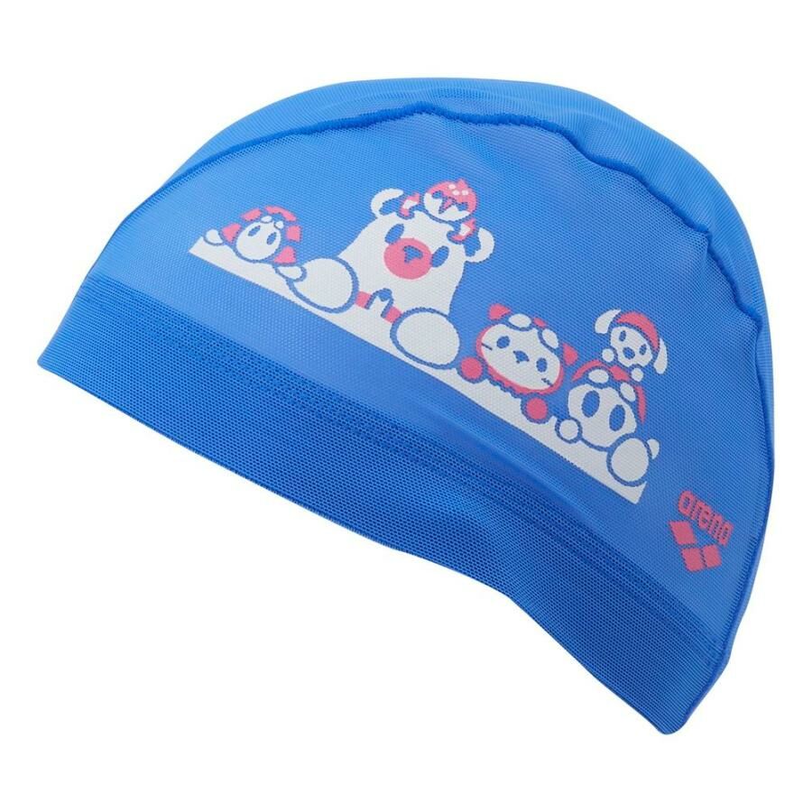 標誌網眼游泳帽 - 藍/粉紅