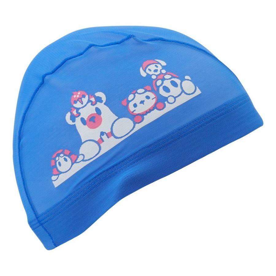 標誌網眼游泳帽 - 藍/粉紅