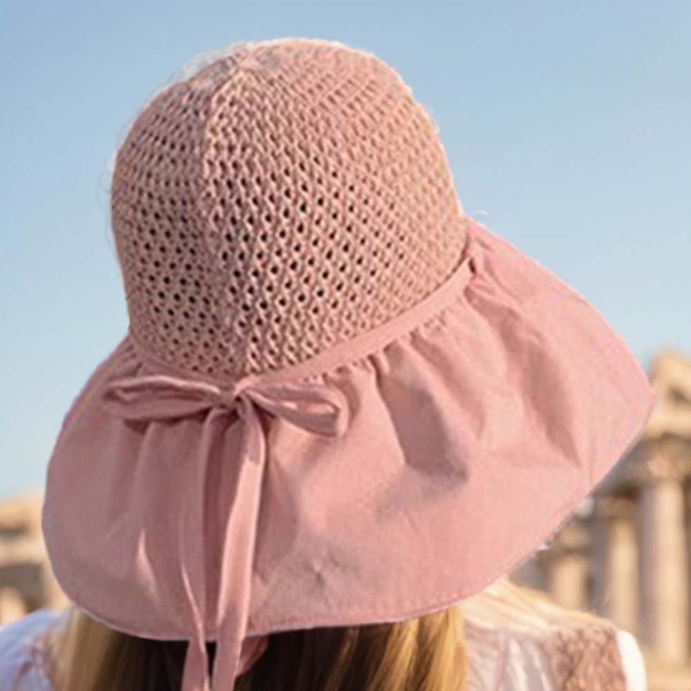 帽子 圓頂帽 草編帽 大簷帽 漁夫帽 防曬帽 仕女帽 遮陽帽 彎簷帽 折疊防曬帽 防紫外線 多功能防曬帽 禮物 070