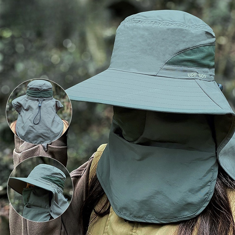 帽子 漁夫帽 防曬帽 帽子女 釣魚帽 防紫外線 遮全臉 防曬面罩 透氣防曬 登山帽 遮陽帽 大簷帽 禮物 護脖頸 069