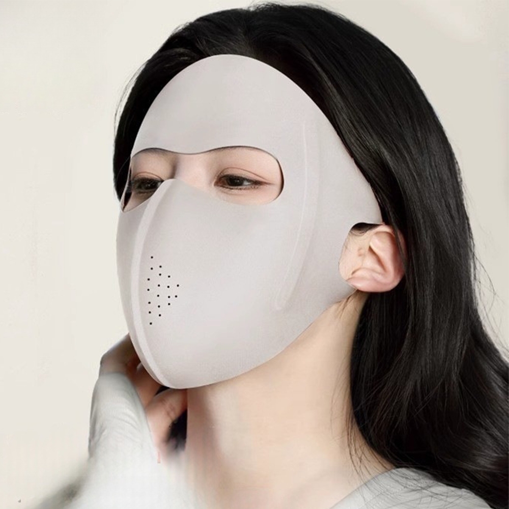 口罩 面罩 防曬帽 遮陽面罩 防曬面罩 術後防曬 全臉口罩 開車遮陽 防曬 防紫外線 防塵口罩 臉罩 冰絲口罩 048