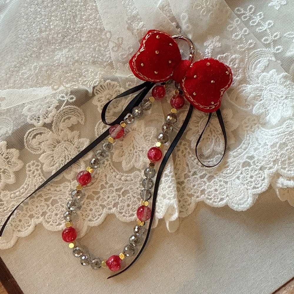 鑰匙圈 鑰匙扣 手機掛飾 蝴蝶結 水晶 鑰匙圈吊飾 串珠 高級感 包包吊飾 小吊飾 可愛小物 手繩 繩扣 防丟繩 039