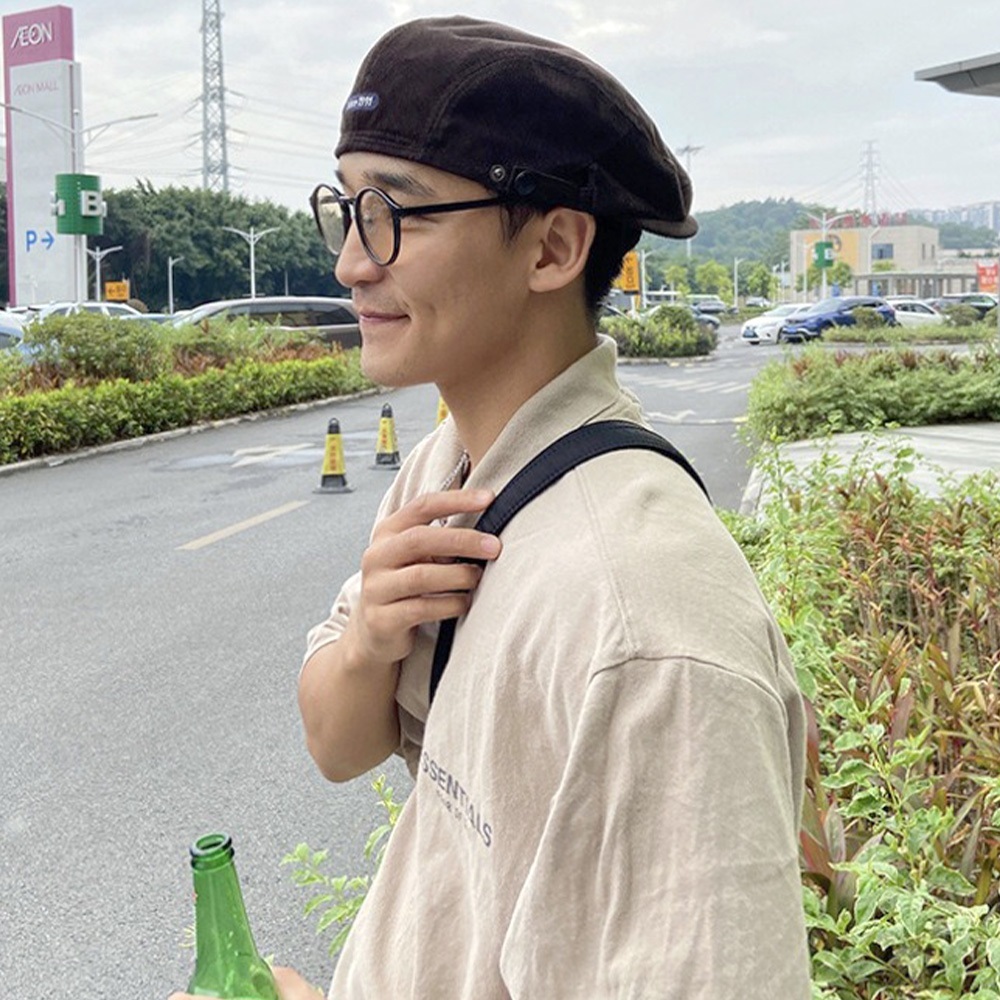 帽子 貝雷帽 畫家帽 反戴帽 燈芯絨 八角帽 街頭 潮牌 復古 日系 顯瘦神器 小偷帽 韓國帽子 大頭圍帽子 048