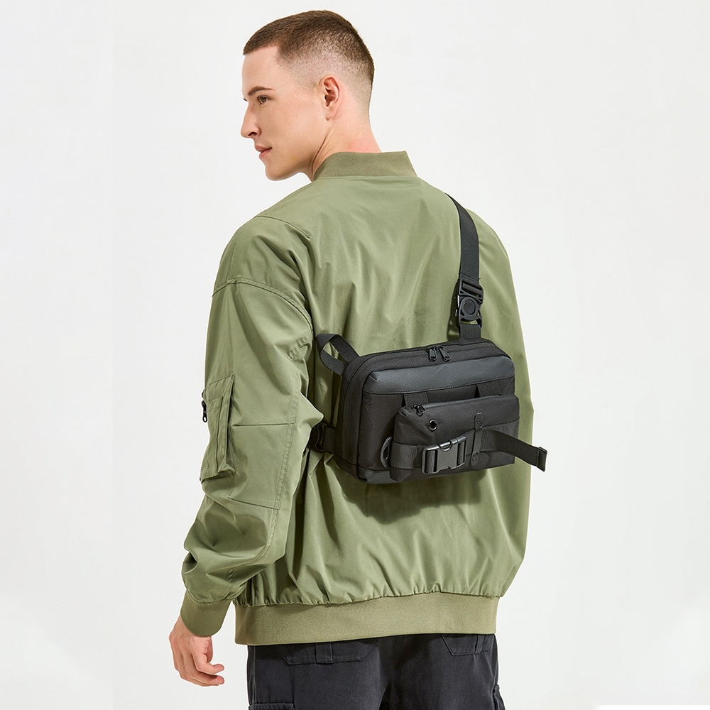 包包 側背包 胸包 小方包 機能斜背包 多功能包 男士胸包 運動包包 大容量斜背包 黑色包包 斜背胸包 男生禮物 386