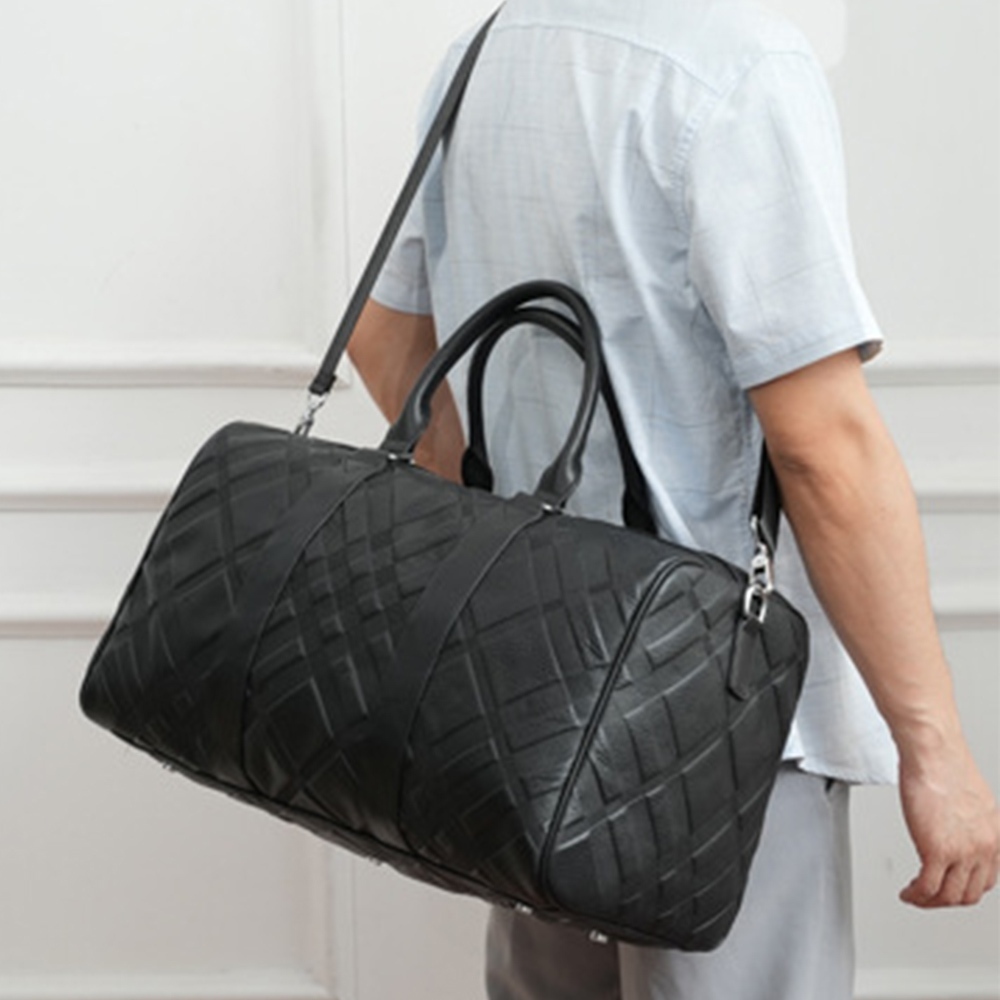 包包 手提包 斜背包 真皮包包 牛皮包包 大容量手提包 真皮手提包 真皮旅行包 高級感 旅行袋 黑色包包 禮物 075