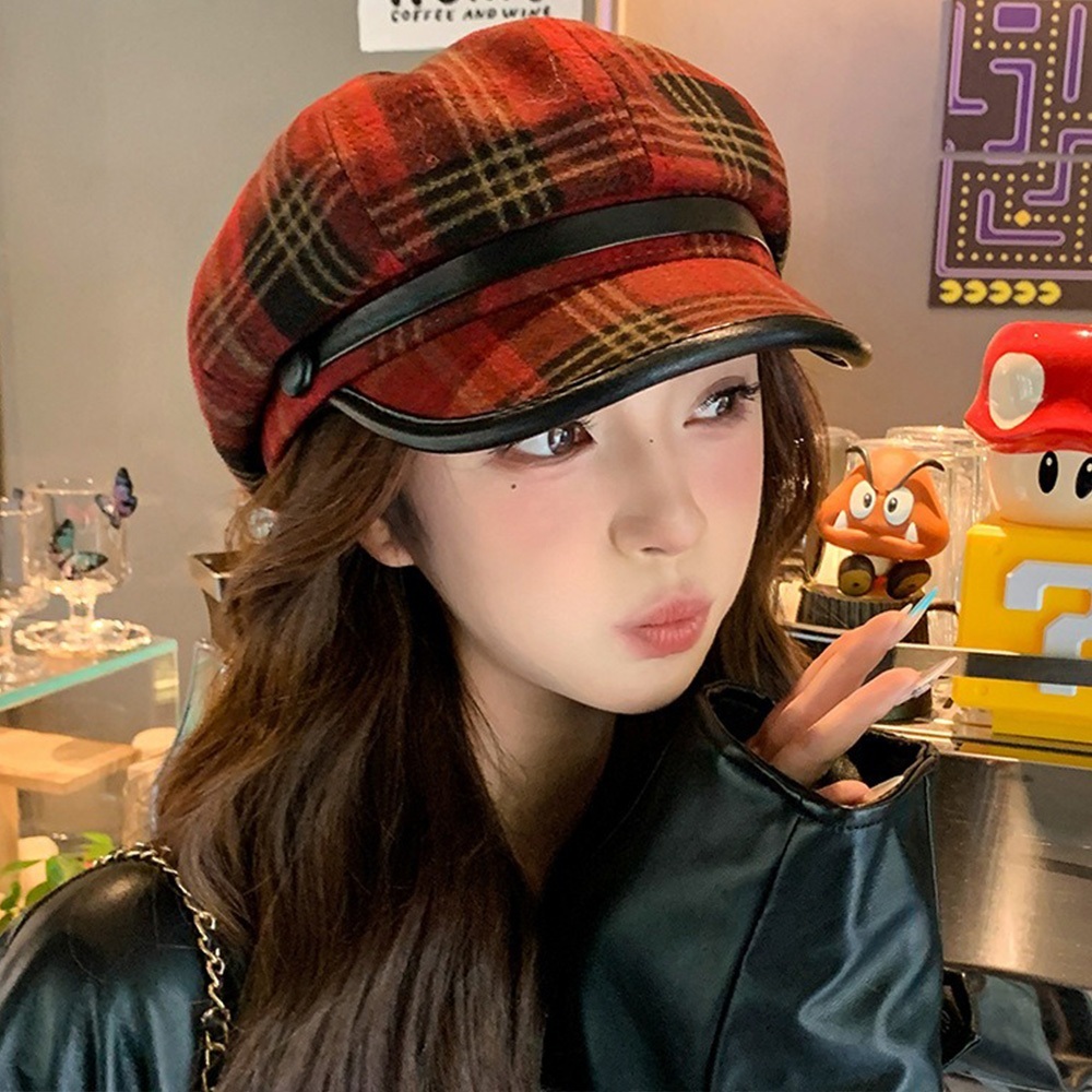 英倫風 八角帽 帽子 女款 秋冬 鴨舌帽 顯臉小 貝雷帽 加厚 報童帽 畫家帽 復古風格 韓國流行款 秋冬穿搭 019