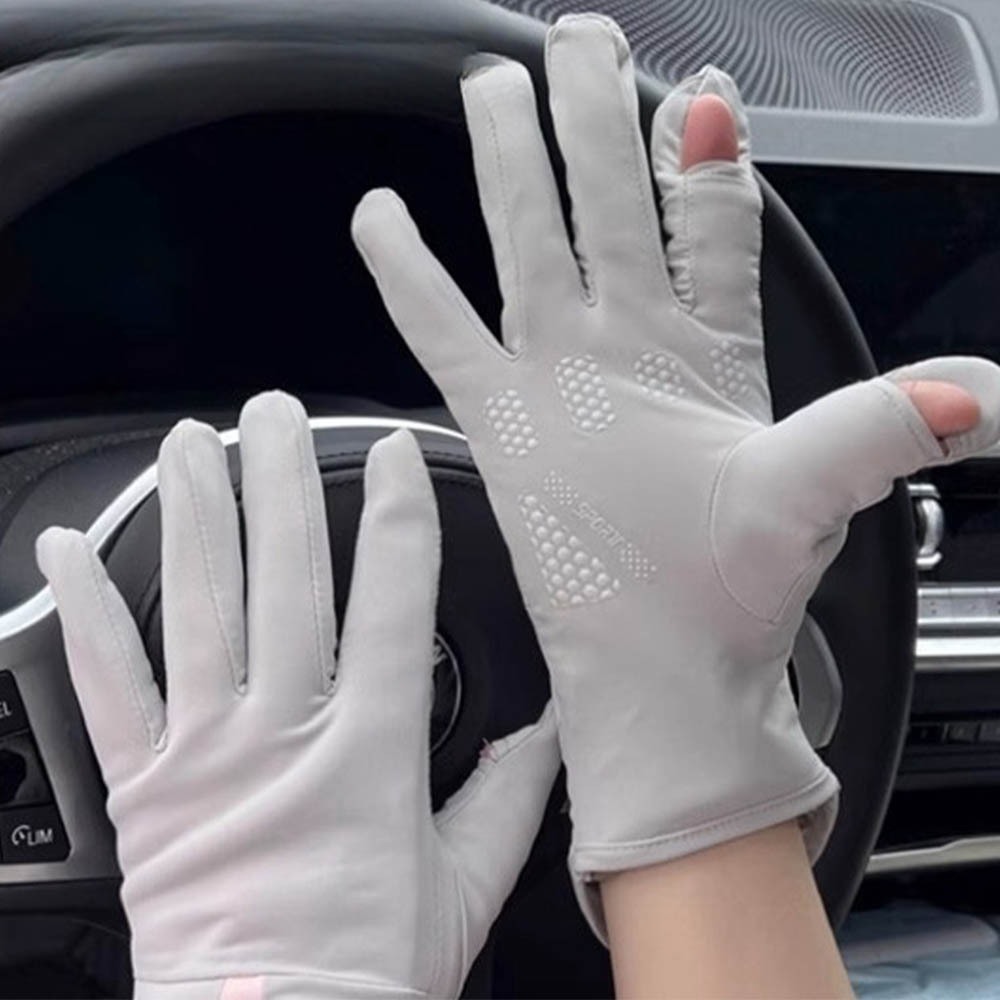 冰絲防曬手套 觸控手套 翻指手套 涼感手套 機車手套 夏天 手套防曬 抗紫外綫 止滑 男女通用 加長手套 實用小物002