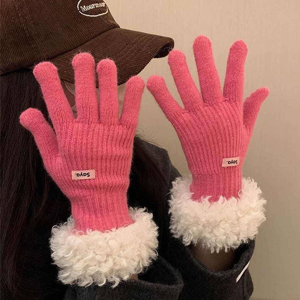 手套 保暖手套 兔毛手套 觸控手套 毛線手套 針織手套 加分配件 素面針織手套 保暖觸控手套 女生手套 女生禮物 001