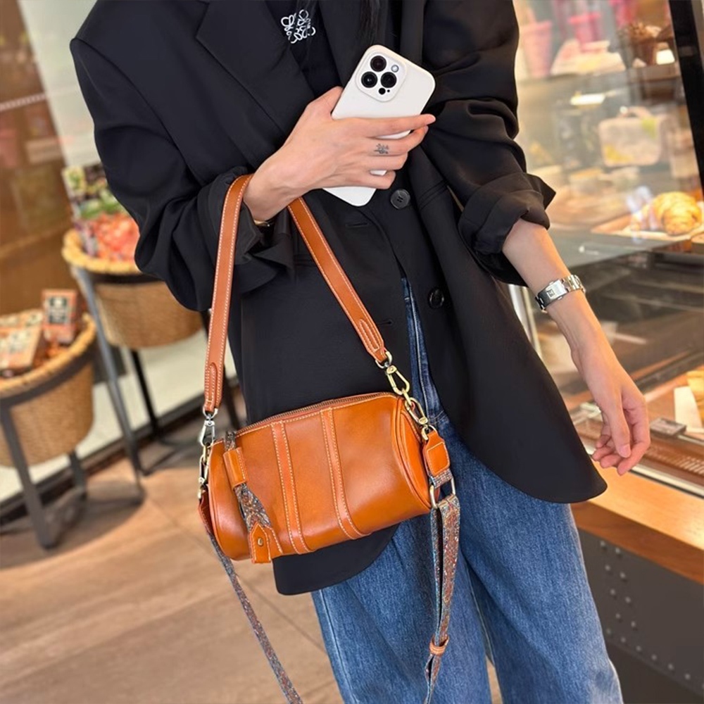 包包 單肩包 側背包 真皮包包 枕頭包 圓筒包 牛皮包 韓國包包 可愛包包 側背小包 紅色包包 生日禮物女生實用 202