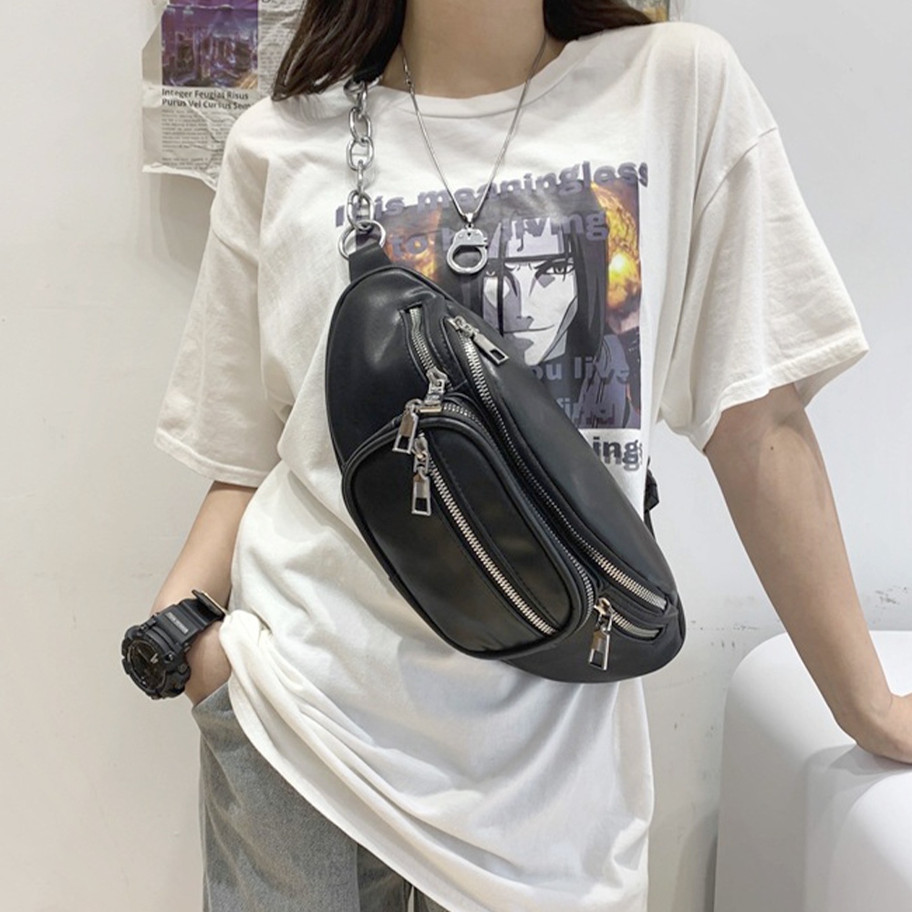 包包 斜背包 腰包 胸包 黑色包包 側背小包包 情侶包包 男生包包 鏈條包 日系包包 小包包 生日禮物 情侶禮物 383