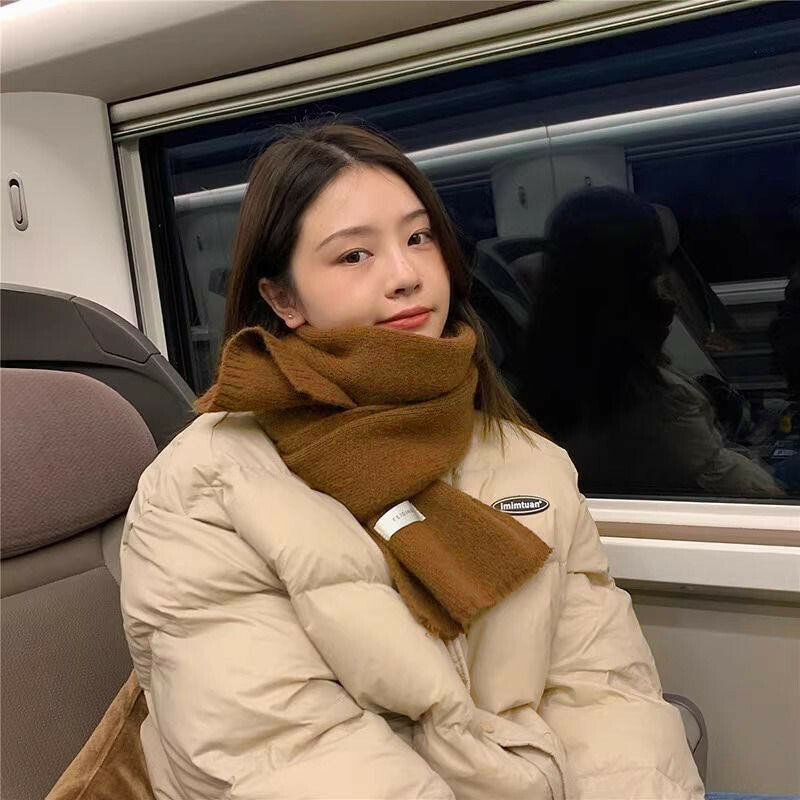 藍色圍巾 針織圍巾 超親膚 紅色圍巾 短圍巾 圍巾 圍脖 韓國圍巾 針織小圍脖 毛線圍巾 禮物 小圍巾 保暖圍巾 010