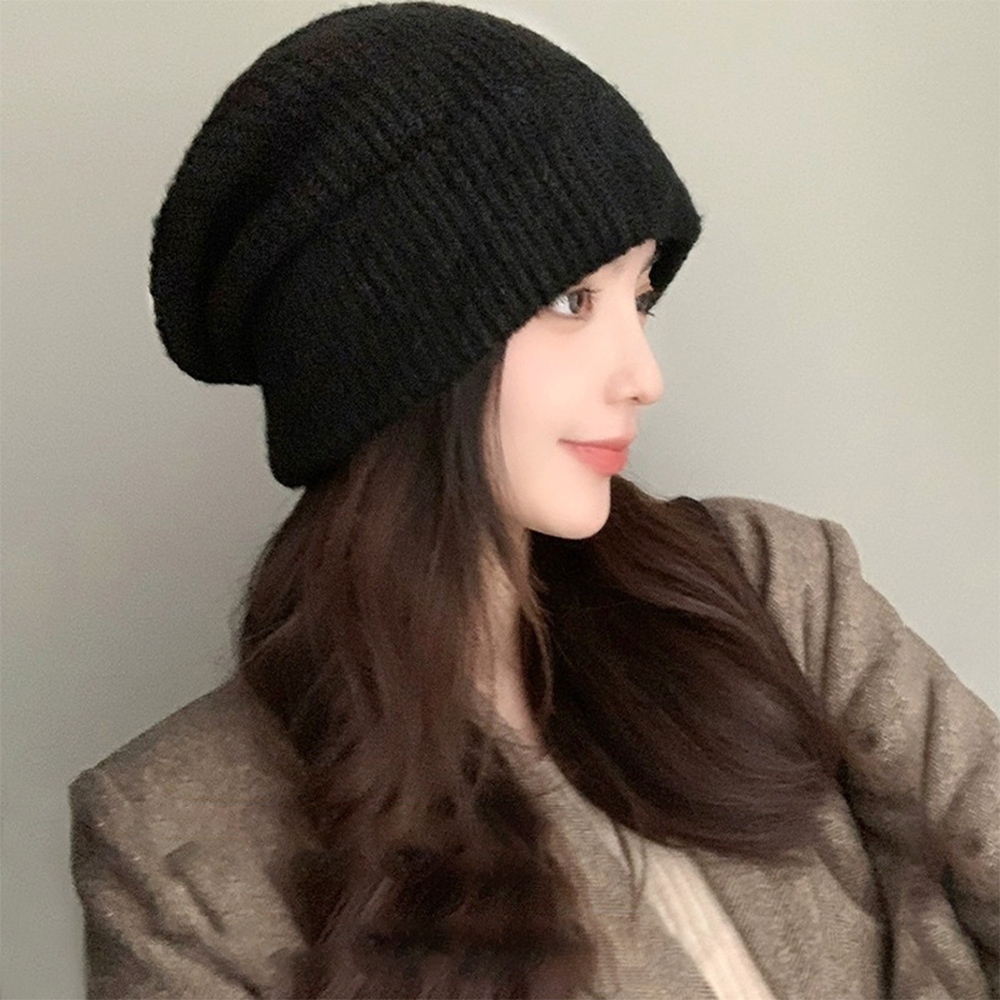 毛帽 針織帽 堆堆帽 貝雷帽 毛線帽 月子帽 瓜皮帽 厚針織毛帽 小臉 大頭友善 寬鬆針織帽 冷帽 賞雪帽 禮物 011