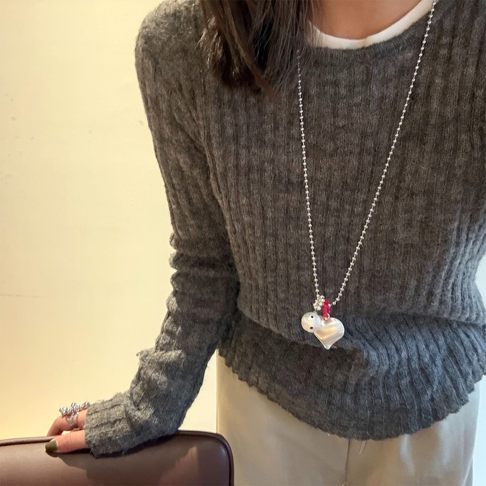 小眾設計 可愛風 高級感 個性項鍊 長款毛衣鏈 女生項鍊 韓國飾品 ins風 愛心項鍊  氣質項鍊 生日禮物 014