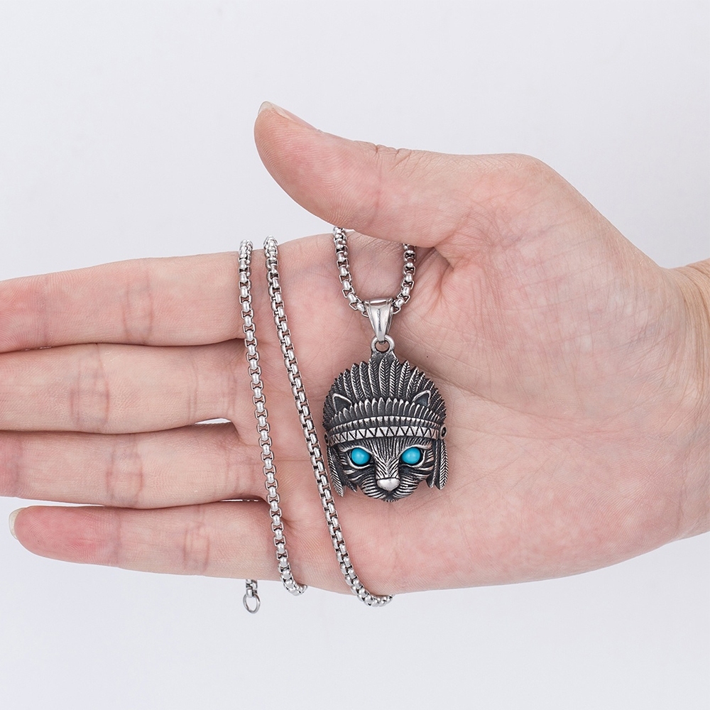 歐美項鍊 飾品 個性項鍊 不鏽鋼 項鍊 配飾 復古風 嘻哈項鍊  貓咪項鍊 鈦鋼項鍊 男女通用 鈦鋼 吊墜 禮物 012