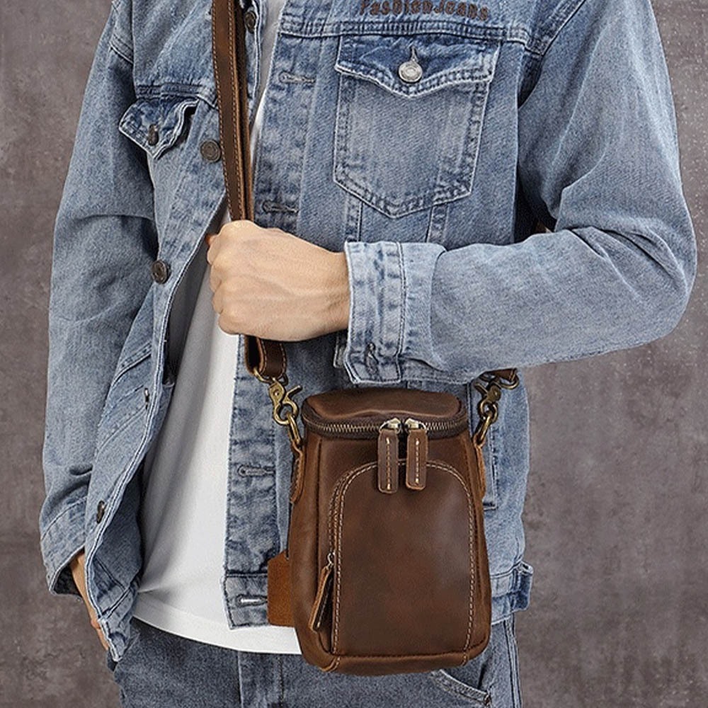 包包 側背包 腰包 掛包 真皮腰包 手機腰包 皮帶包 復古包包 真皮斜背包 牛皮手機包 腰掛包 休閒小包包 禮物 078