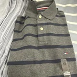 [S] TOMMY HILFIGER GREY HEATHER REGULAR FIT STRIPE WICKING POLO, 78J9397-022 (STH1058)