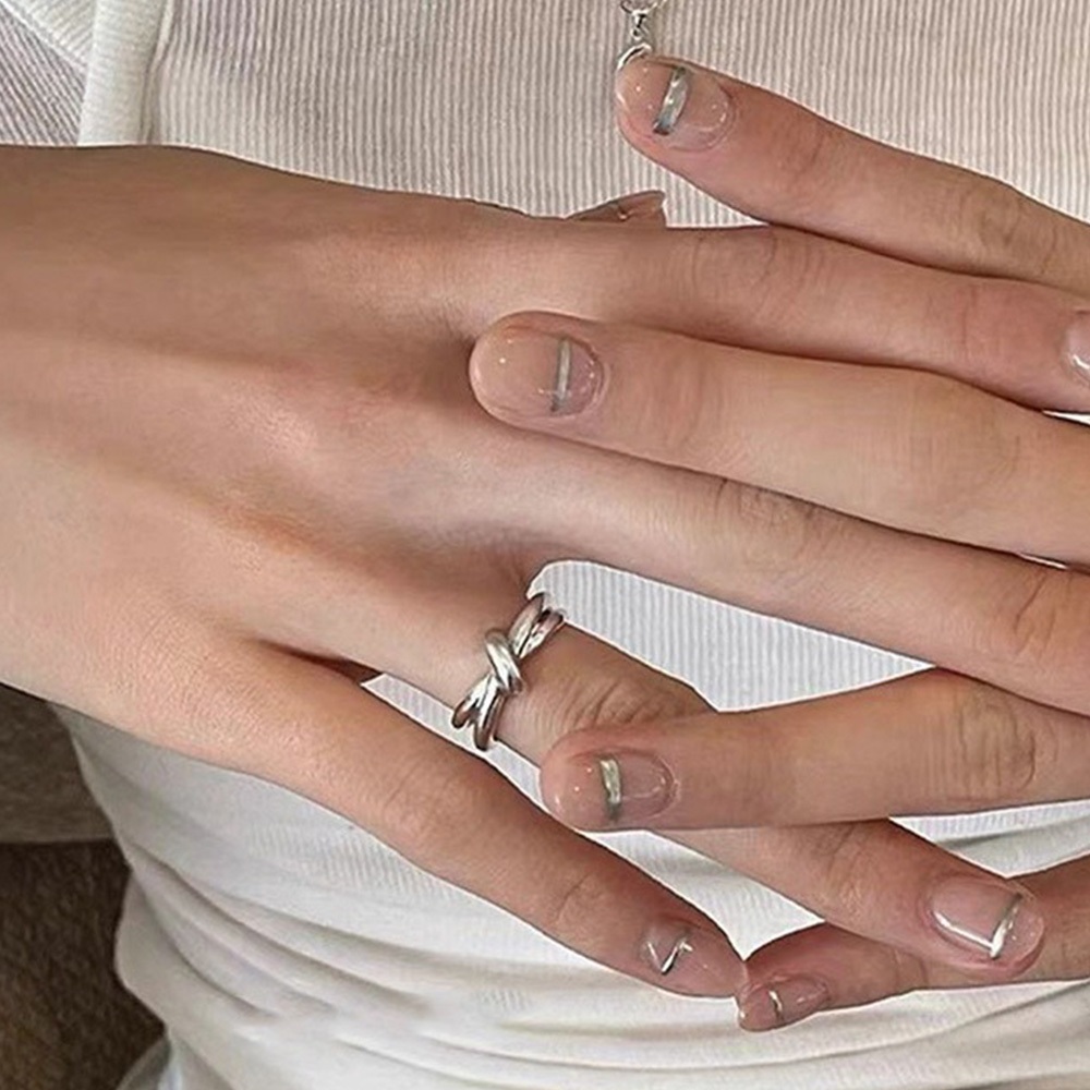 情侶戒指 戒指 銅戒指 男生戒指 閨密戒指 禮物 結婚戒指 小眾設計 金屬 重工繩結 雙層 簡約百搭 男女通用004