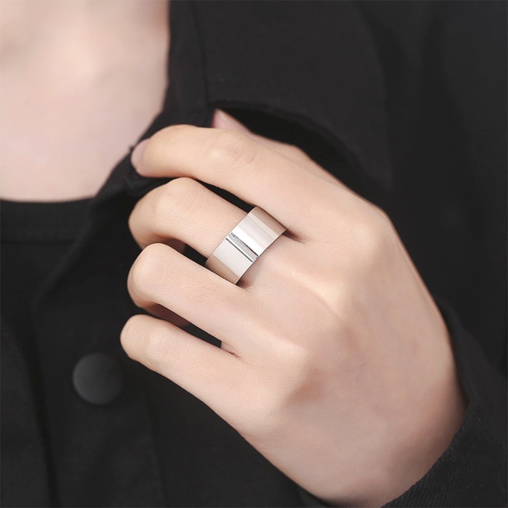 鈦鋼戒指 不掉色 指環 扳指 簡約 寬版 歐美戒指 戒指男 嘻哈穿搭 素戒指 情侶戒指 生日禮物 個性戒指 高級感002