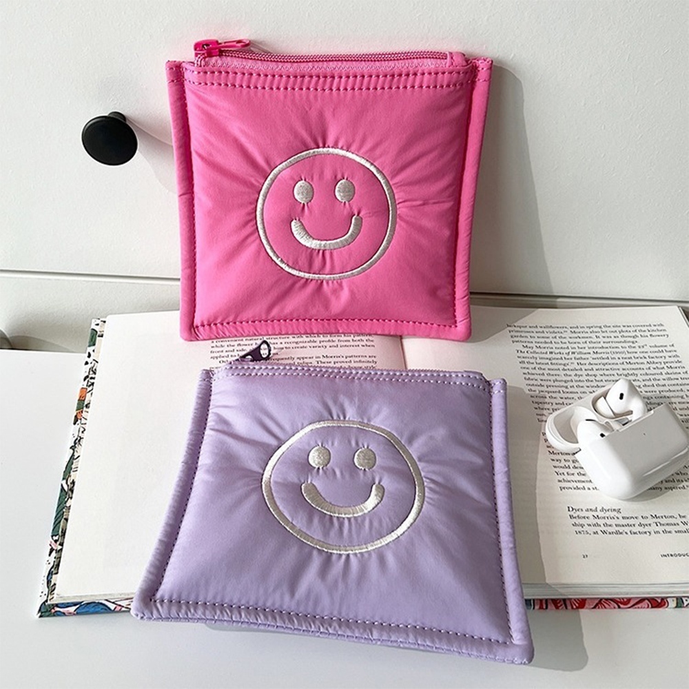 包包 零錢包 零錢袋 手拿包 收納包 女包 女生包包 衛生棉收納包 收納袋 補妝包 小包包 刺繡 笑臉 隨身小包 178