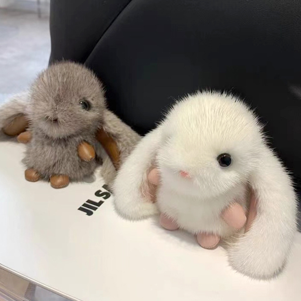 鑰匙圈 吊飾 掛飾 掛件 水貂毛絨吊飾 兔子吊飾 毛絨娃娃 可愛掛件 鑰匙扣 包包掛件 禮物 玩偶 汽車鑰匙圈 022