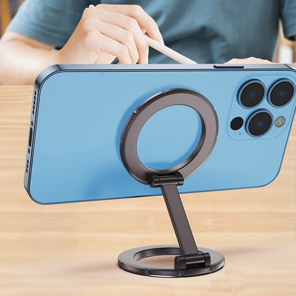 手機支架 磁吸手機架 車用支架 追劇神氣 伸縮手機支架 金屬手機支架 旋轉支架 Magsafe磁吸車架 生日禮物 002