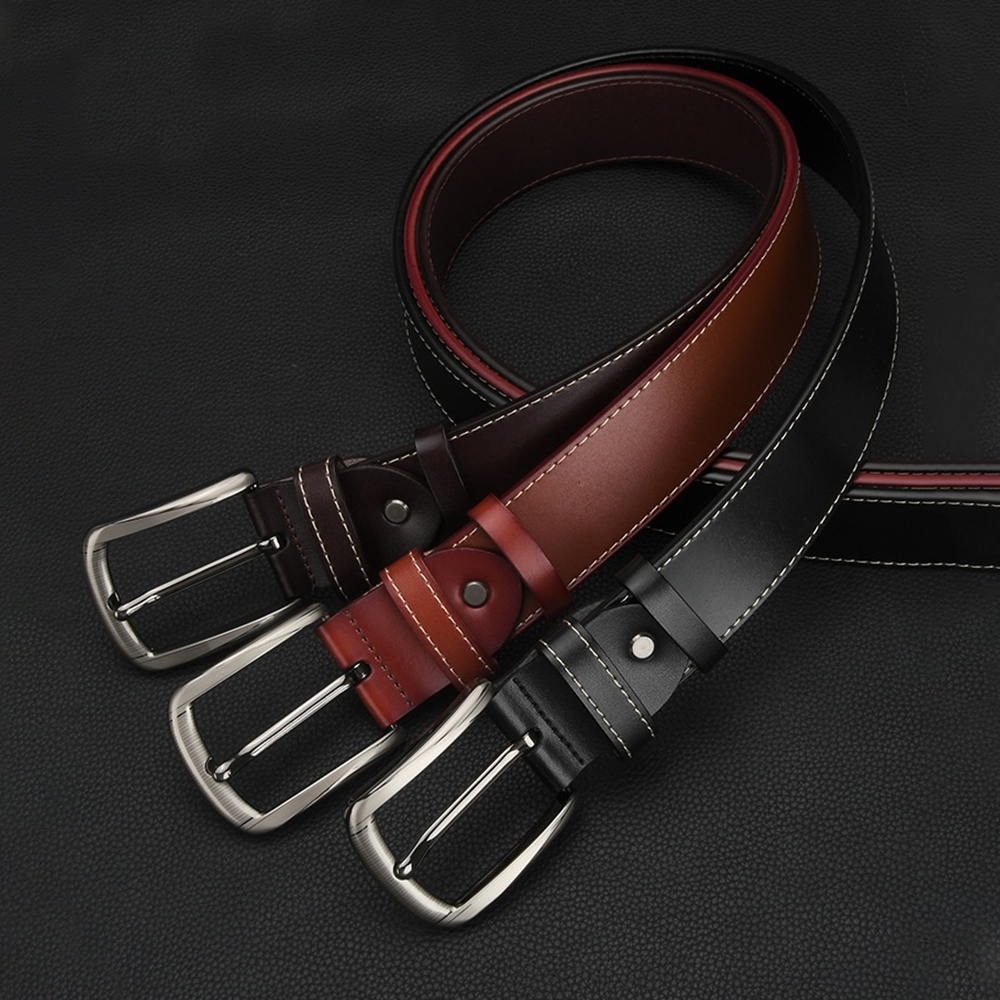 皮帶 腰帶 寬腰帶 粗腰帶 方頭腰帶 真皮腰帶 針扣皮帶 皮帶真皮 牛皮皮帶 復古褲帶 皮帶男 腰帶男 生日禮物 034