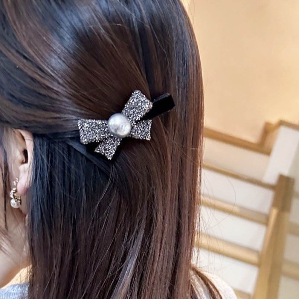 髮夾 髮卡 劉海夾 側邊夾 小抓夾 碎髮夾 鴨嘴夾 閃亮 珍珠髮夾 韓國髮飾 高級感 生日禮物  領結 蝴蝶結髮夾011