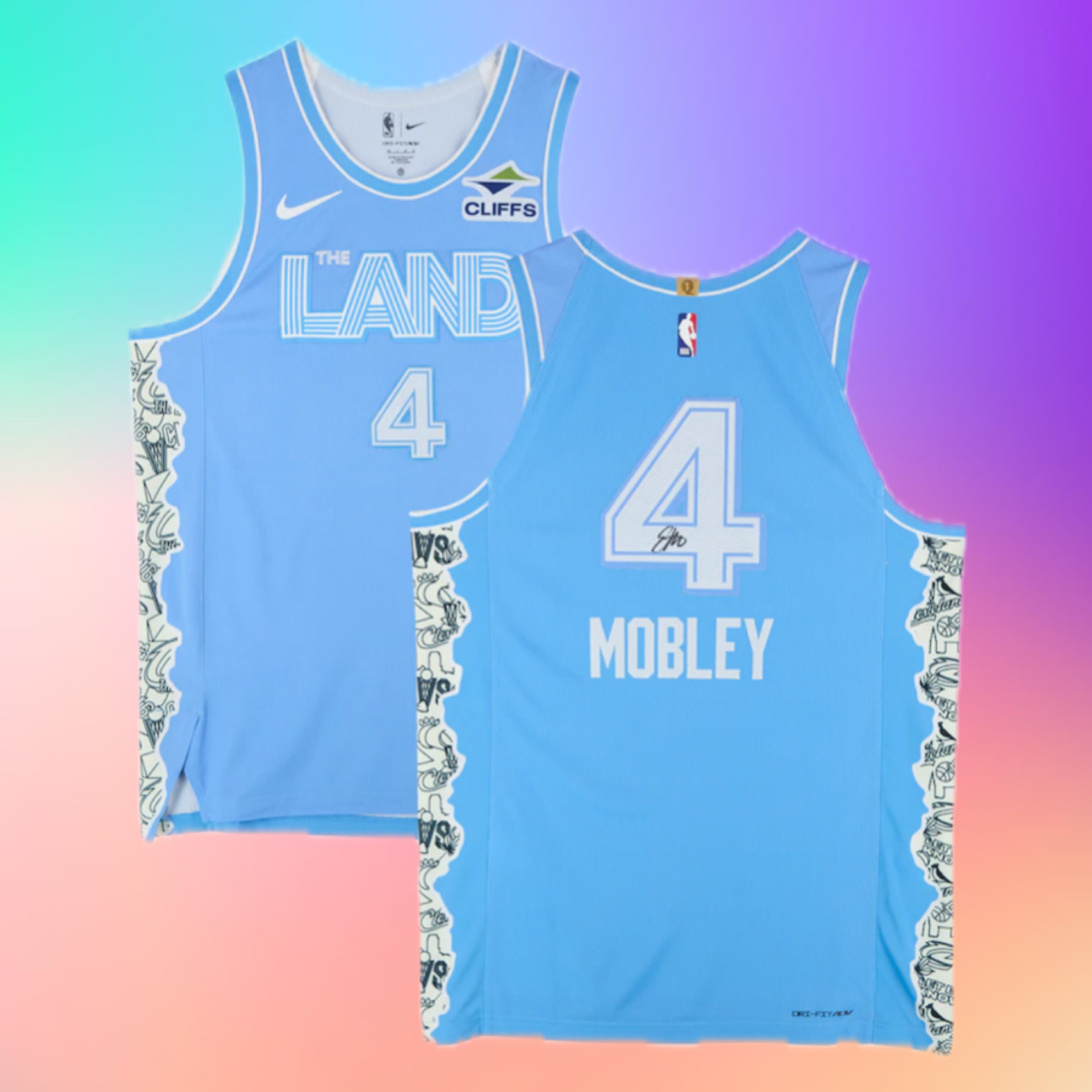 Evan Mobley Cleveland Cavaliers Autographed Nike Blue 2024-25 City Edition Authentic Jersey