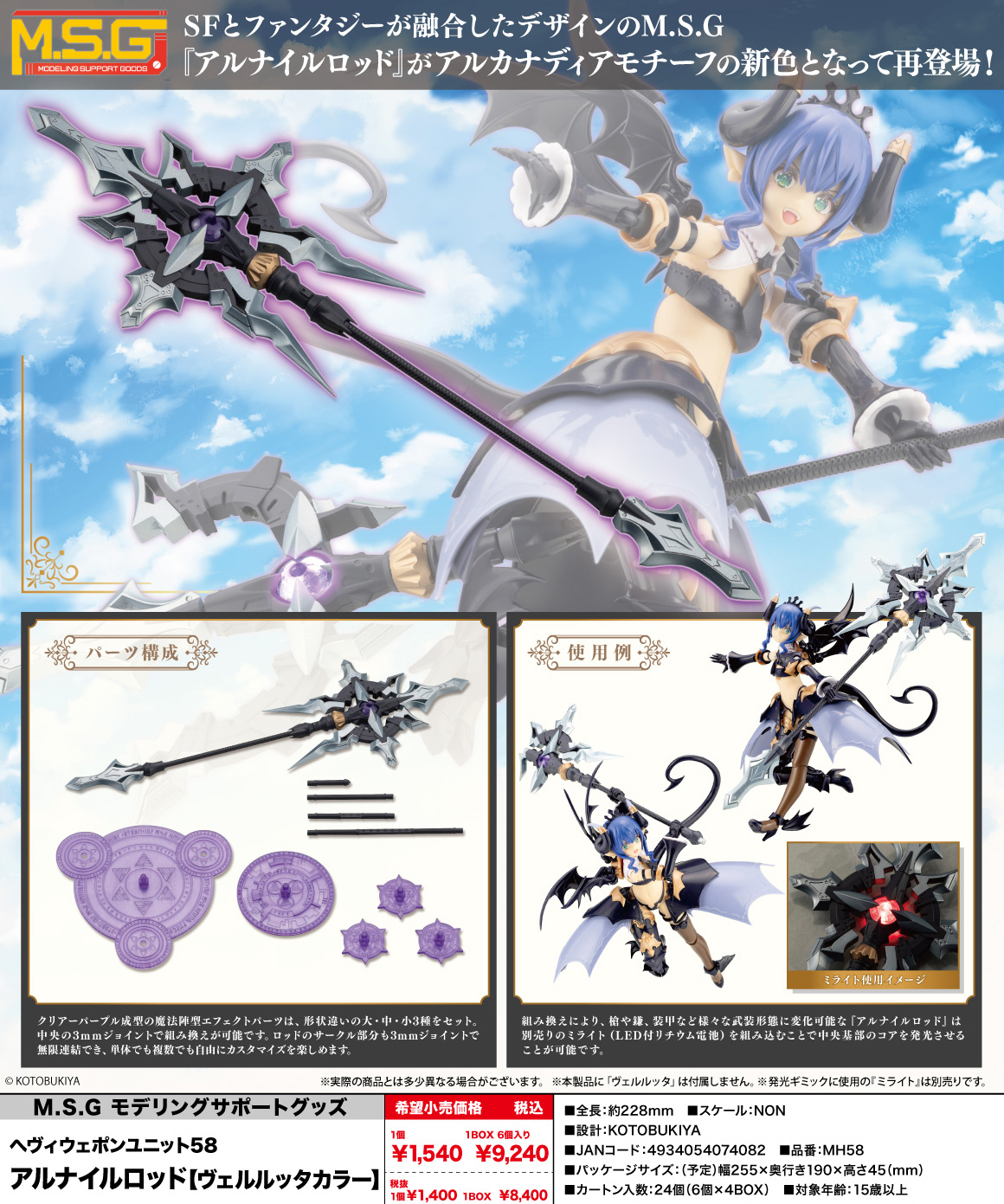 M.S.G Modeling Support Goods Heavy Weapon Unit 58 Alnair Rod Velretta Color