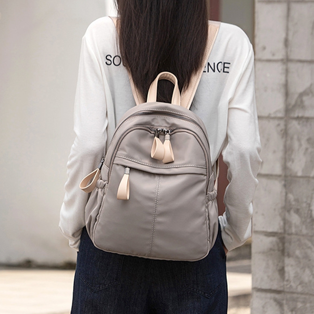 包包 後背包 尼龍包包 防潑水包包 尼龍後背包 小背包 大容量後背包 韓國包包 休閒背包 送禮 奶茶色包包 禮物 805