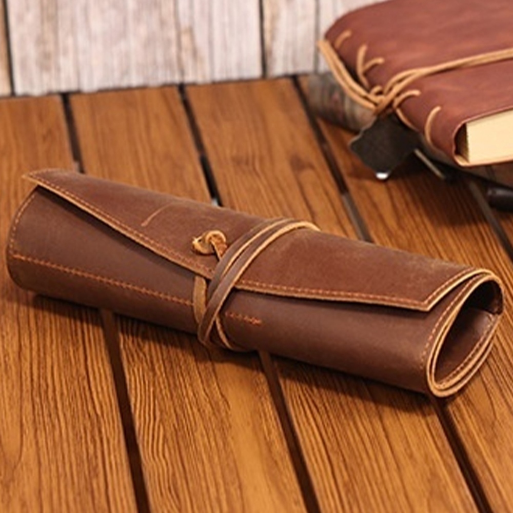 筆捲 筆袋 筆簾 刷具袋 畫筆袋 手工筆袋 復古筆盒 牛皮筆盒 真皮筆袋 多功能收納袋 卷筆袋 皮件 皮具 禮物 104