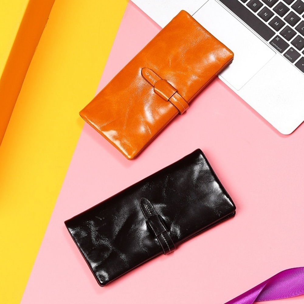 錢包 皮夾 皮包 信封錢包 油蠟皮包包 女錢包 長款錢包 真皮皮夾 薄款皮夾 錢夾 軟皮手拿包 多卡位錢包 禮物 147