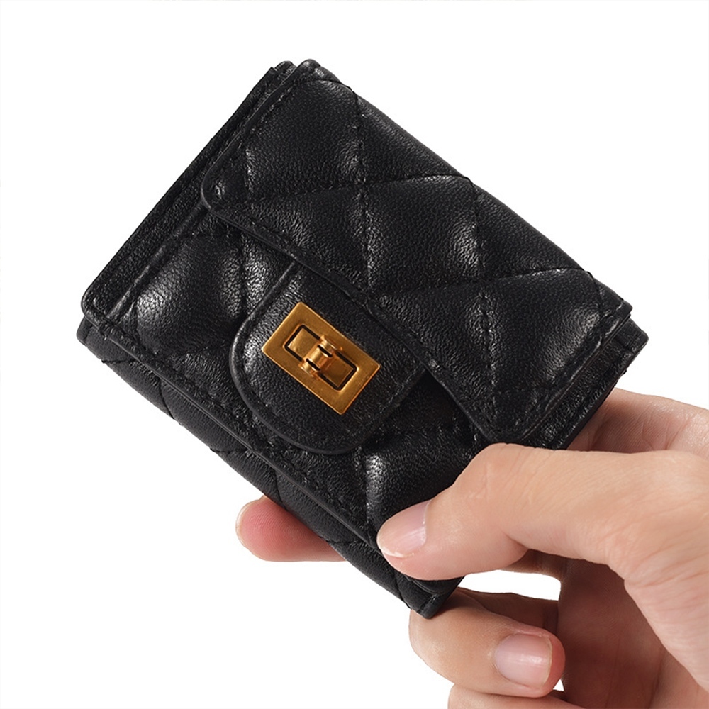 零錢包 短夾 錢包女短夾 迷你錢包 韓國錢包 三折錢包 菱格紋包 羊皮錢包 小錢包 卡片零錢包 小香封包包 禮物 144