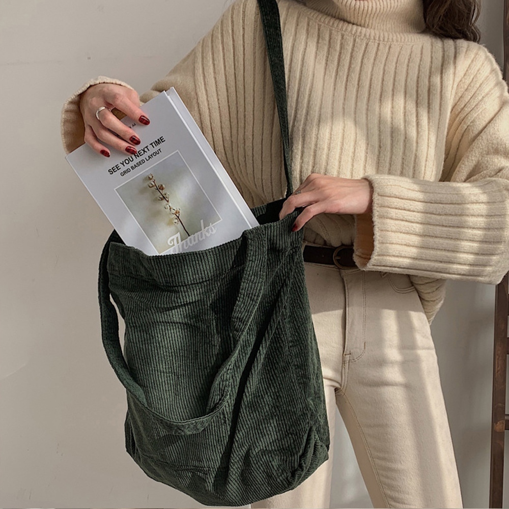 包包 托特包 購物袋 燈芯絨包包 女生單肩包 大容量包包 a4包 休閒肩背包 洗水包包 復古包包 情侶包 小禮物 782