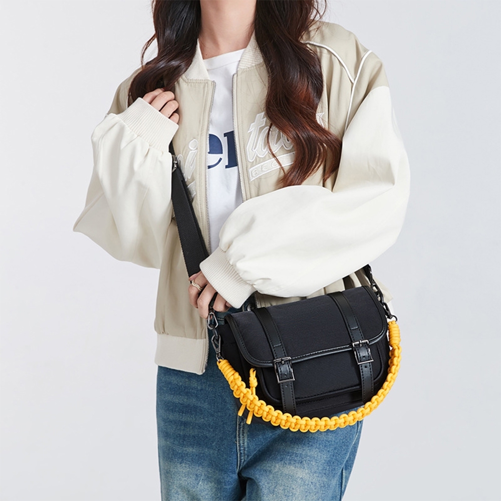 尼龍小包包 牛津斜背包 女包包 情侶包 尼龍郵差包 相機包 斜背包 小包包 黑色包包 編織背帶 防潑水包包 禮物 779