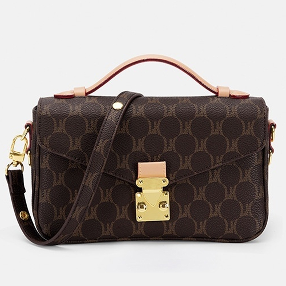 女包包 手提包 斜背包 雙背帶包包 壓扣包 高級感 腋下包 復古包包 老花包包 鍊帶斜背包 老花小方包 生日禮物 778