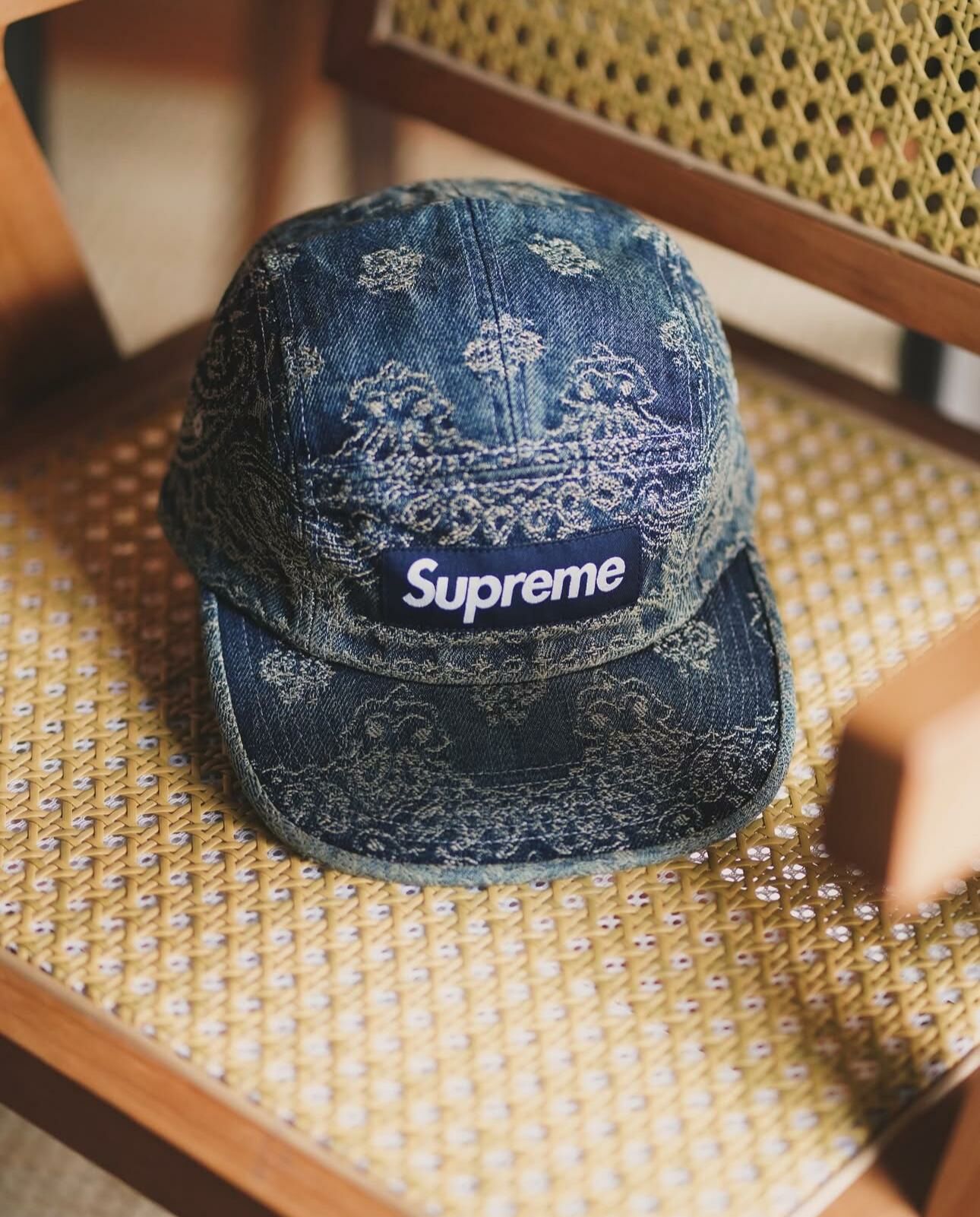 帽子 Supreme Bandana Jacquard Denim Camp Cap Supreme Bandana Jacquard Denim Camp Cap - Indigo | In stock