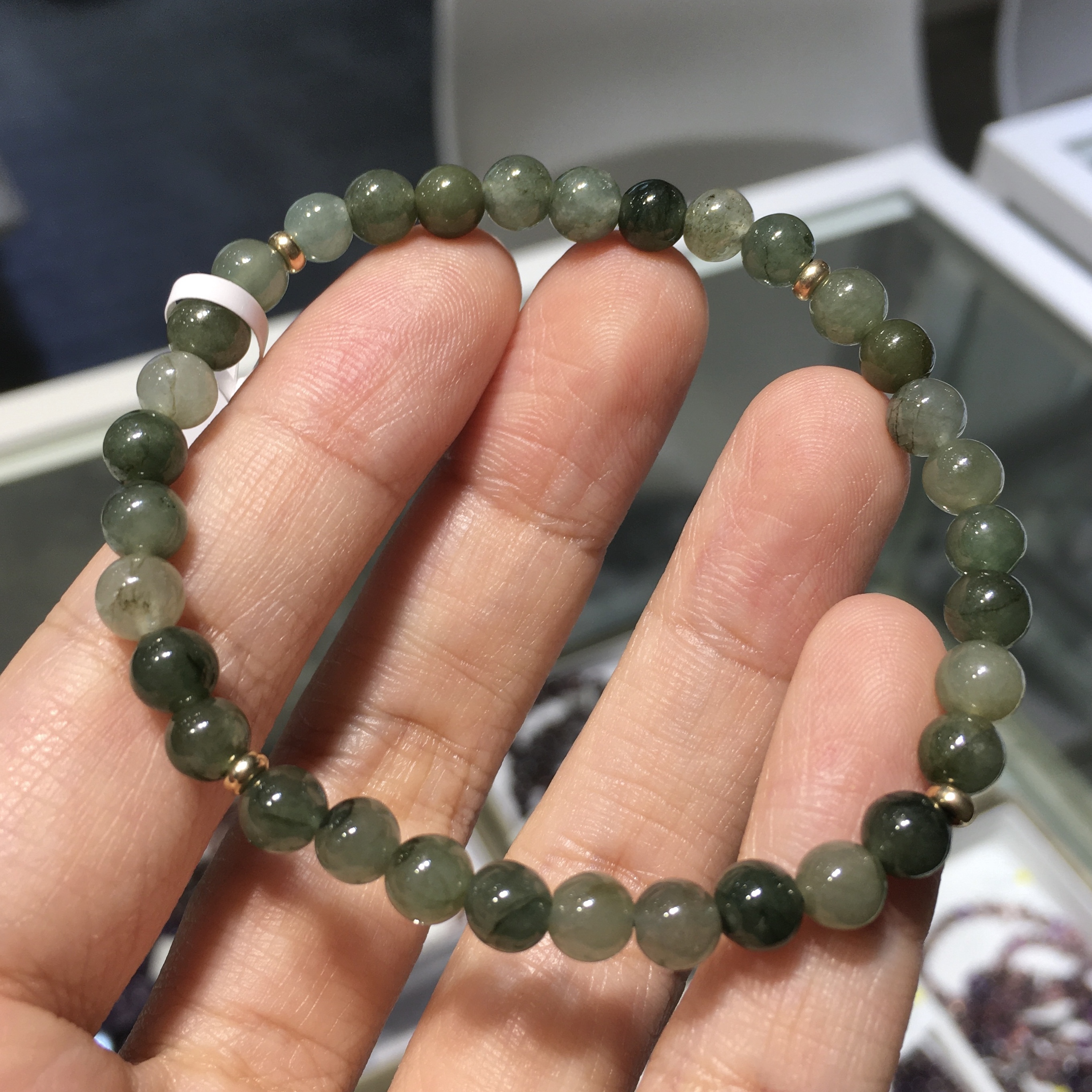 油青翡翠手串 5.5mm (014)