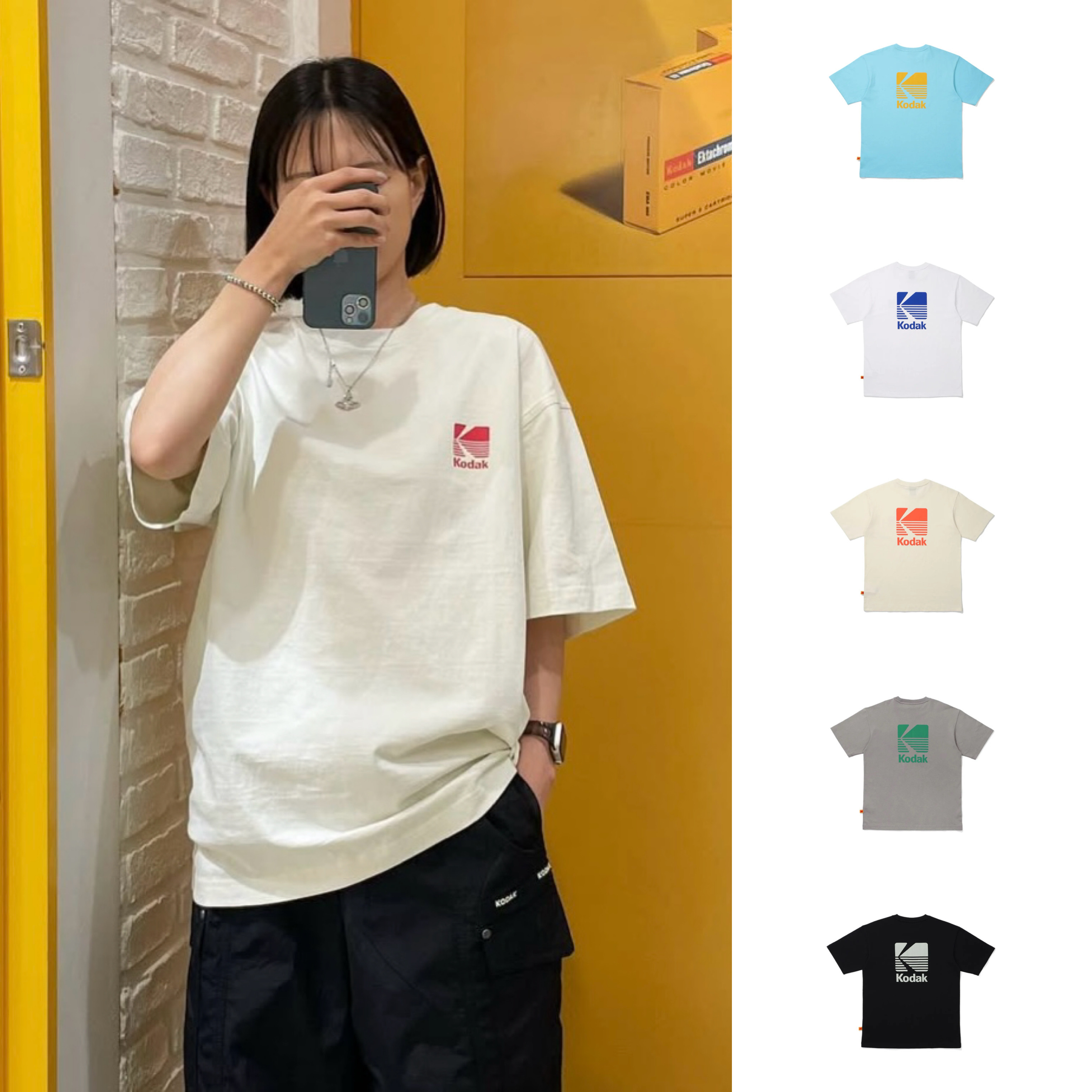 🇰🇷 KODAK Apparel 柯達 撞色 LOGO 短T 短袖 男女 / 現貨