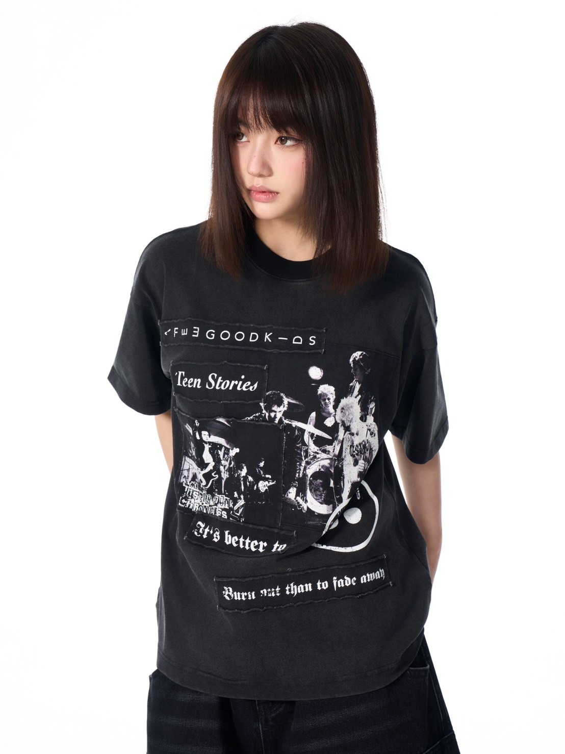 AFGK 搖滾龐克樂團 人像貼布 短T A FEW GOOD KIDS