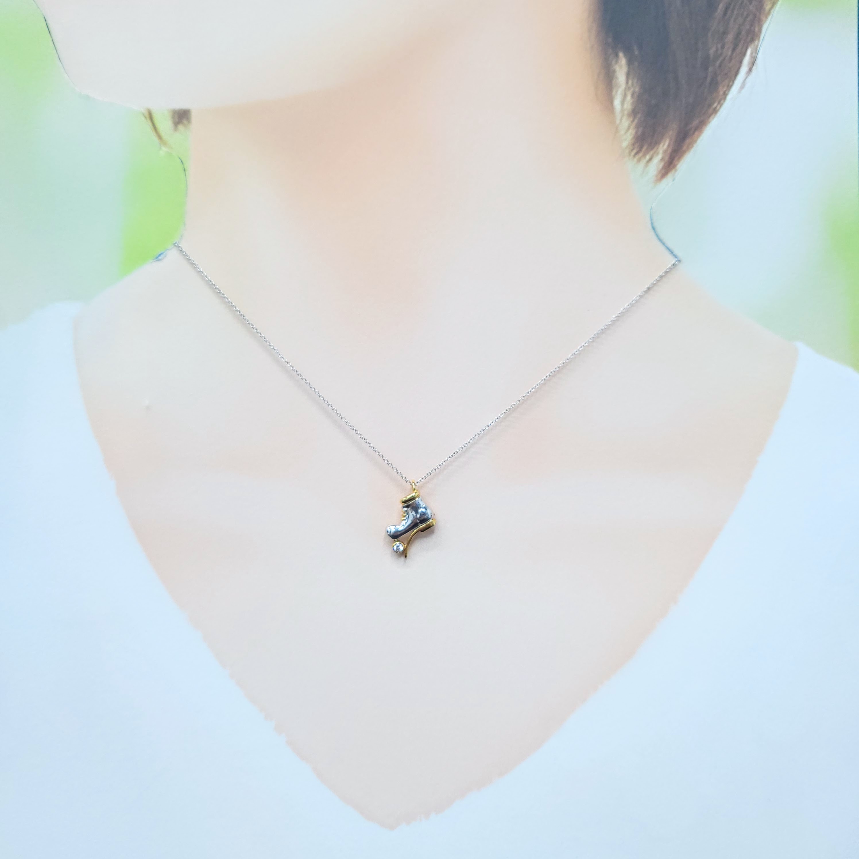 全新18K金【單粒3份鑽石】吊墜